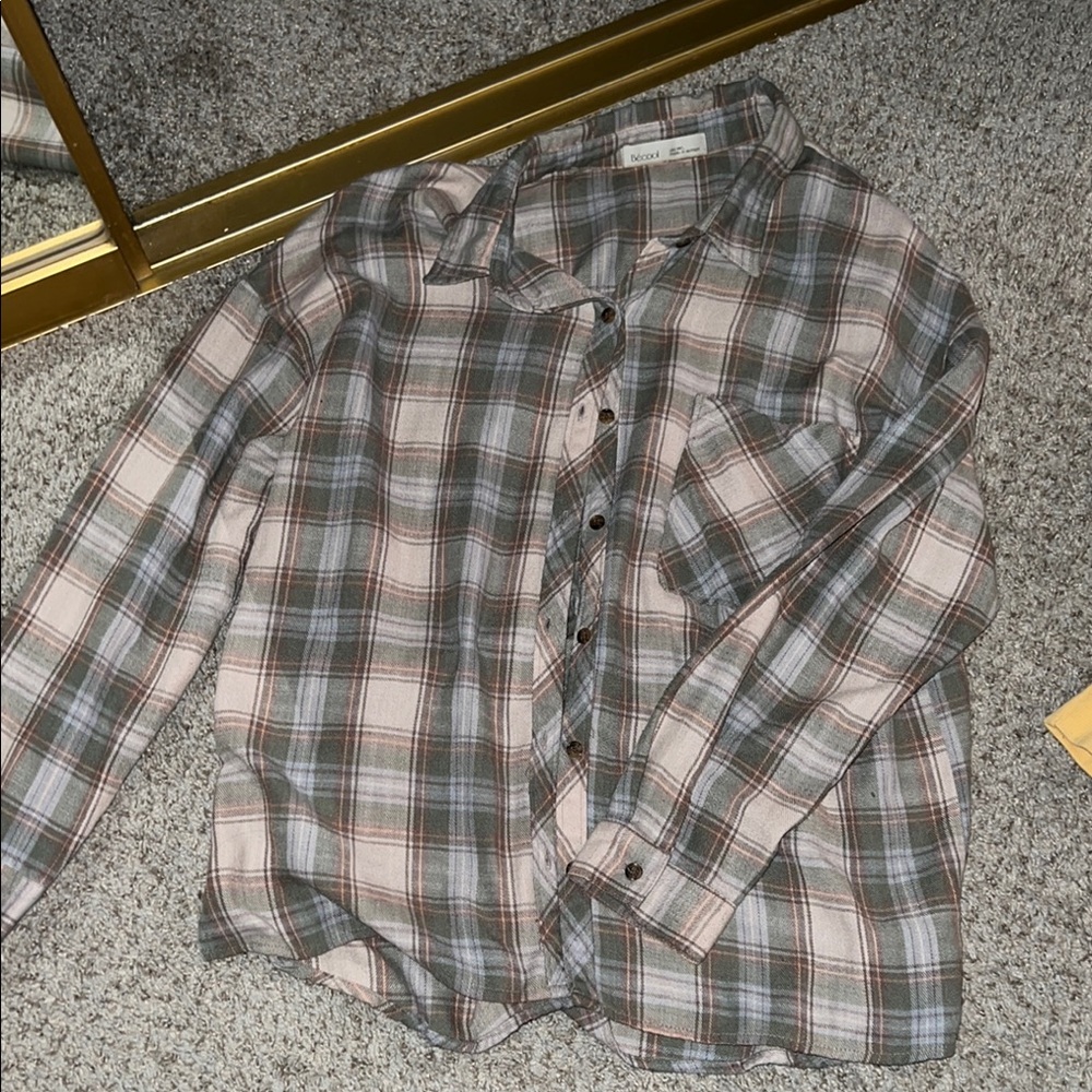 Plaid Kids Shirt - Green and White